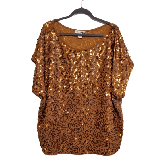 W.D. NY gold sequins blouse size 3x